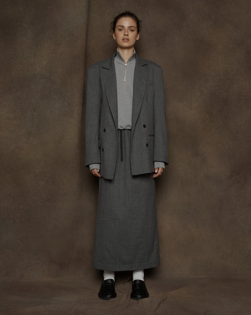 Womens Grey Pinstripe