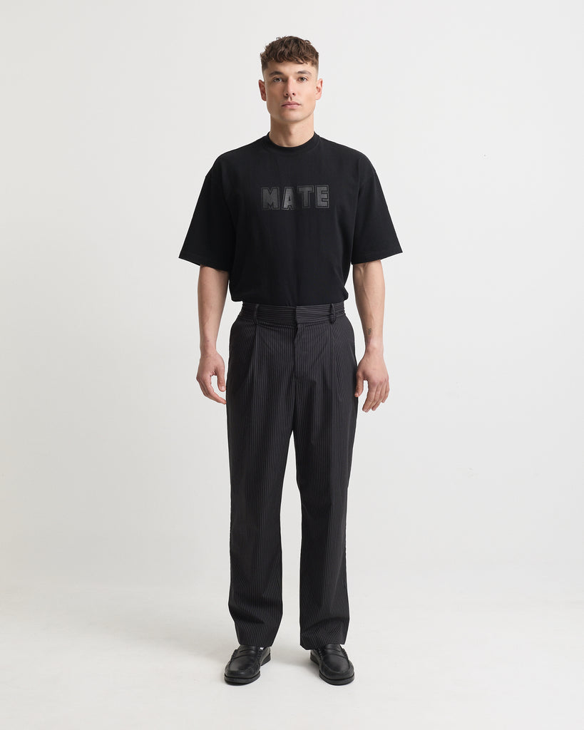 Mens Black Pinstripe