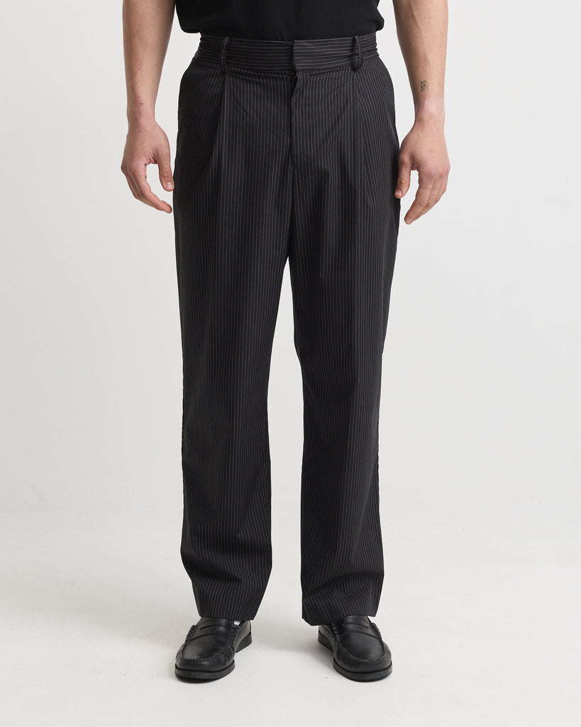 Mens Black Pinstripe