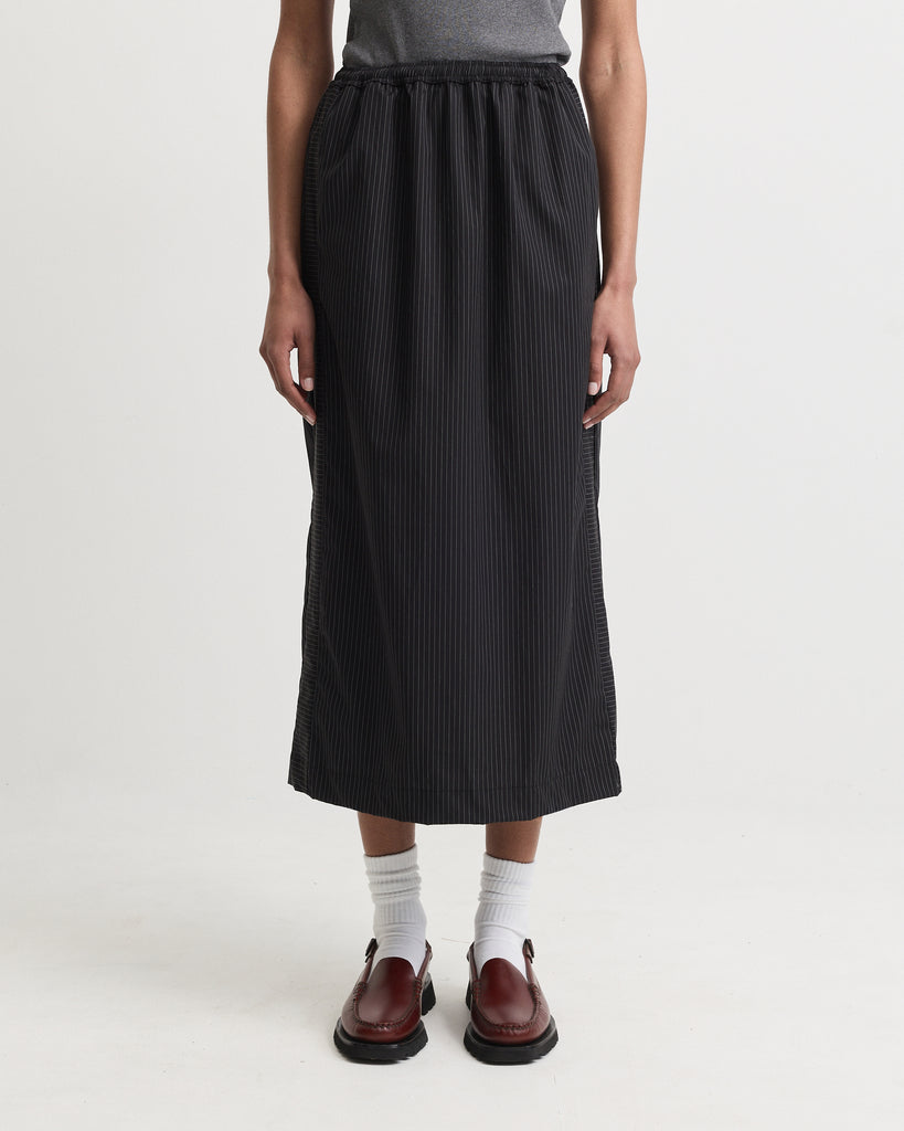Womens Black Pinstripe