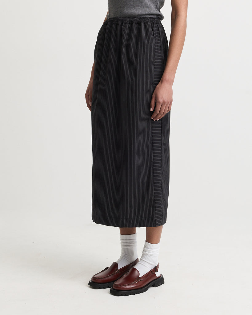 Womens Black Pinstripe