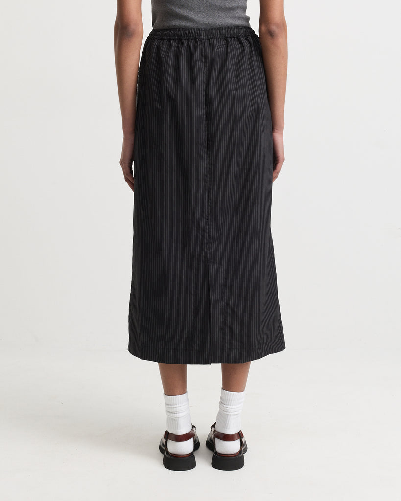 Womens Black Pinstripe