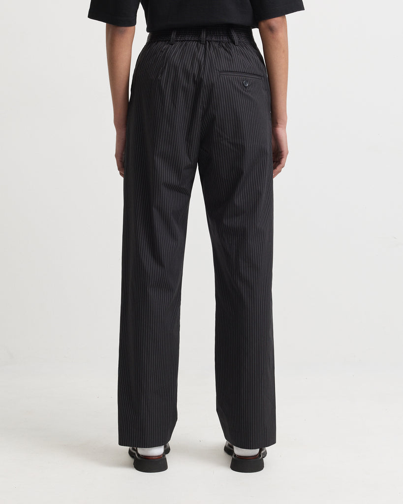 Womens Black Pinstripe