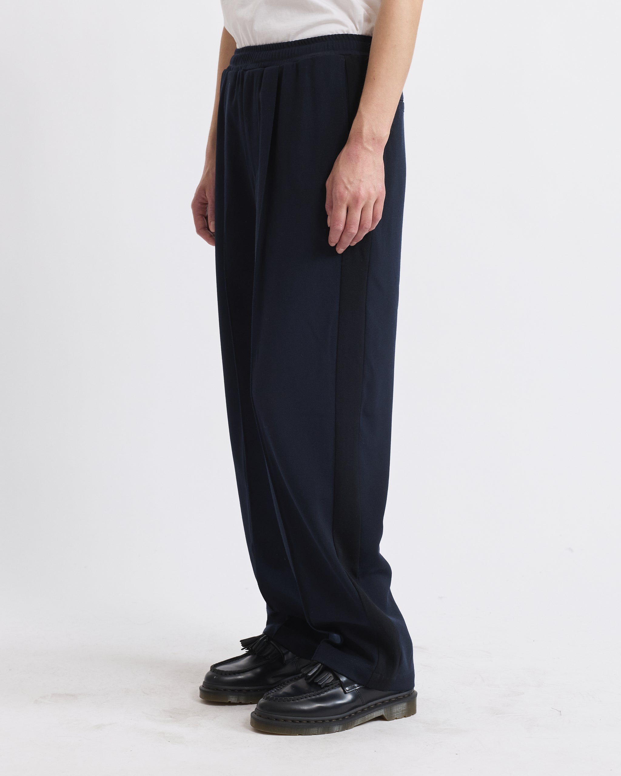 NAVY FRANCA PINTUCK PANEL PANT – BEST